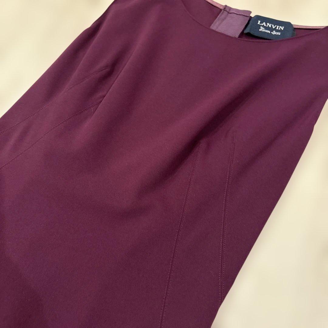 LANVIN ノースリーブひざ丈ワンピース