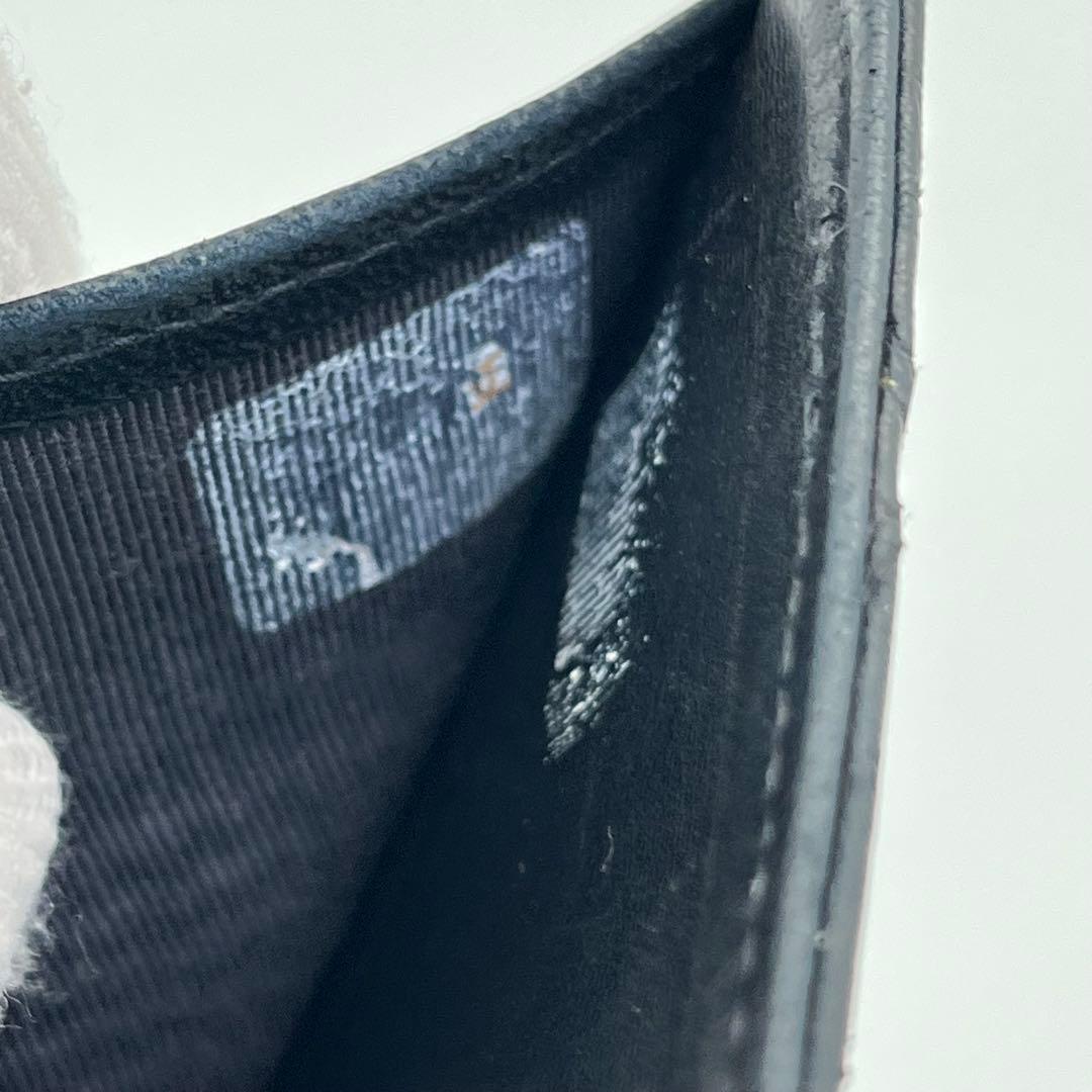 CHANEL 二つ折り財布 ビコローレ Wホック ココマーク 黒 レザー