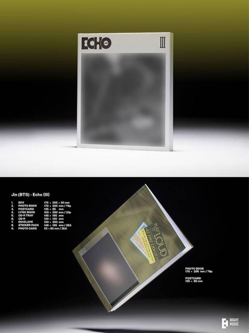 10セット 3形態 BTS ジン Echo ソロアルバム Jin