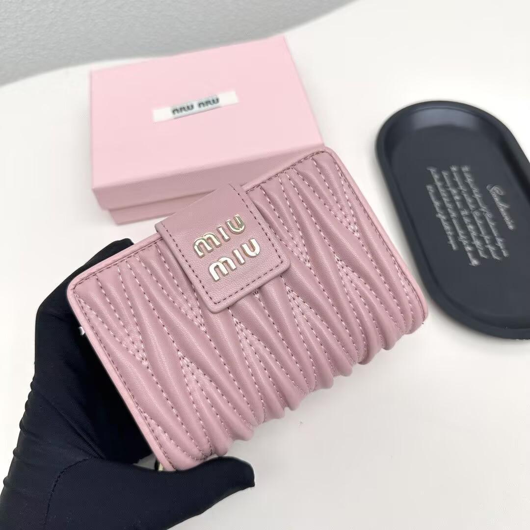 ノーブランド ピンク 二つ折り財布