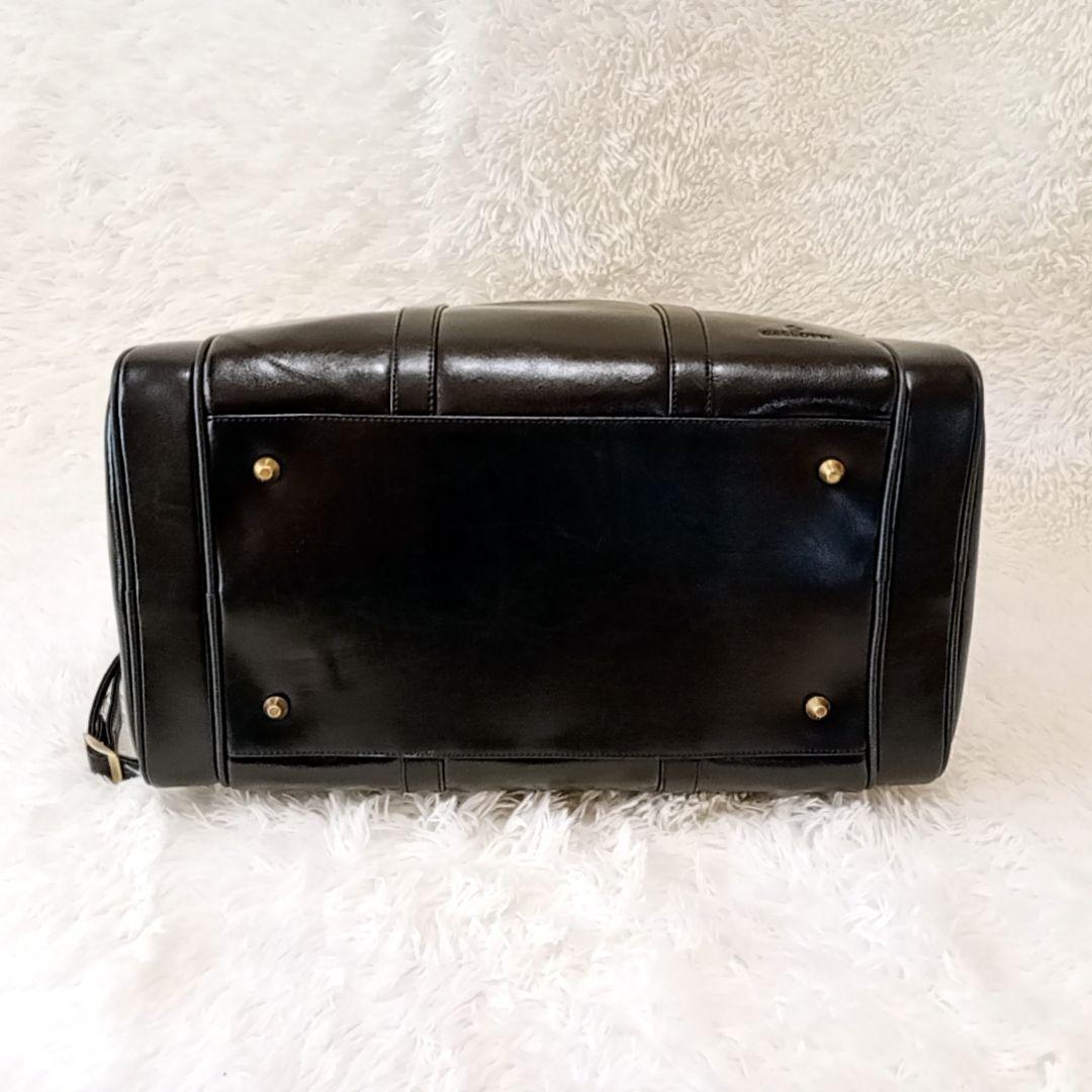 【美品】ギャロッティ ボストンバッグ オールレザー ショルダーバッグ ブラック