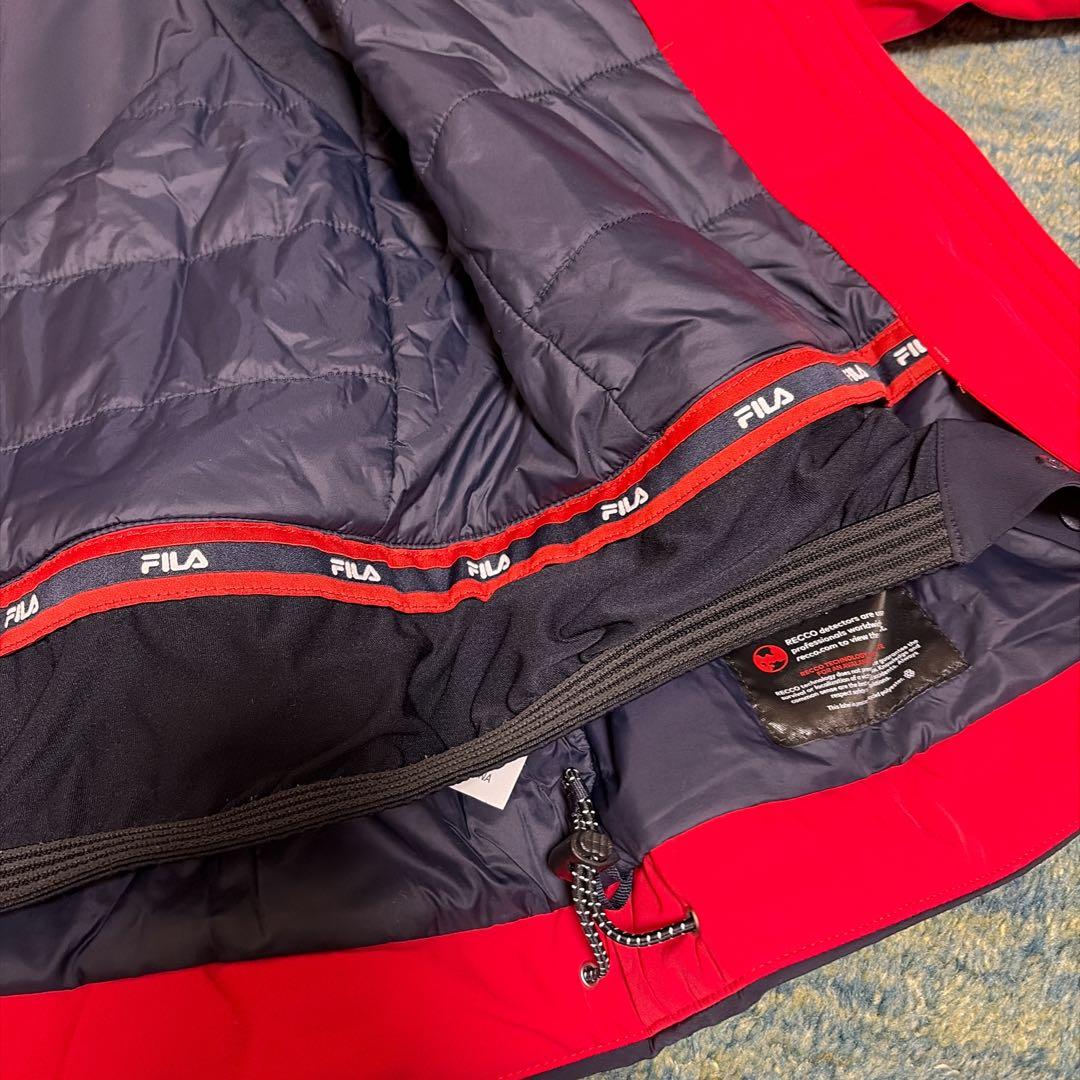 【美品】FILA 赤 スキーウェア フード付き　ITALIA 140cm