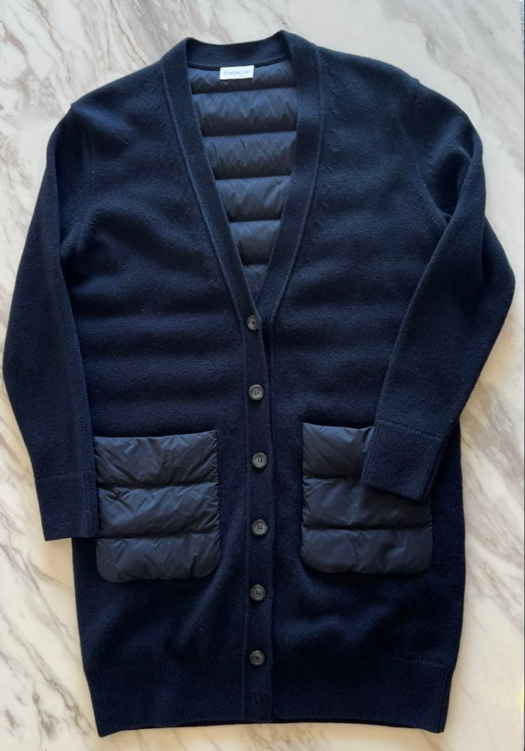 MONCLER【XS大きめレディース】HYBRID カーディガン ネイビー