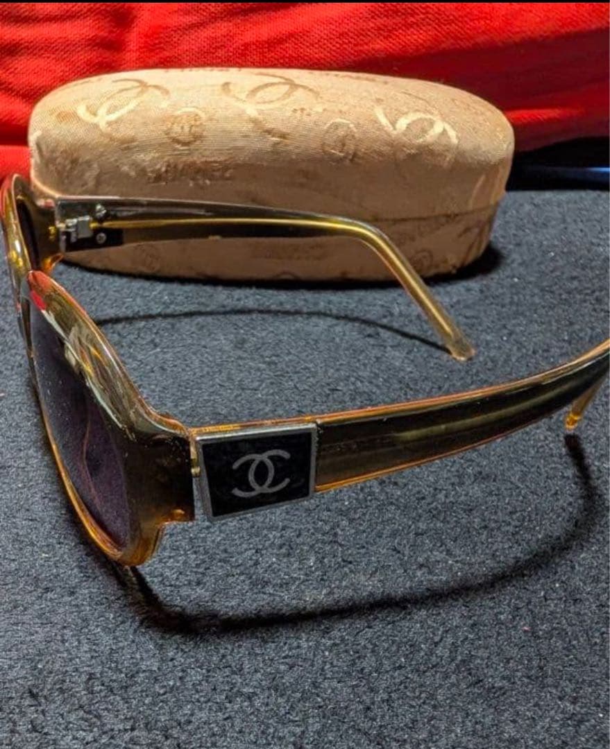 ビンテージChanel ブラウンキャットアイサングラス ケースなし