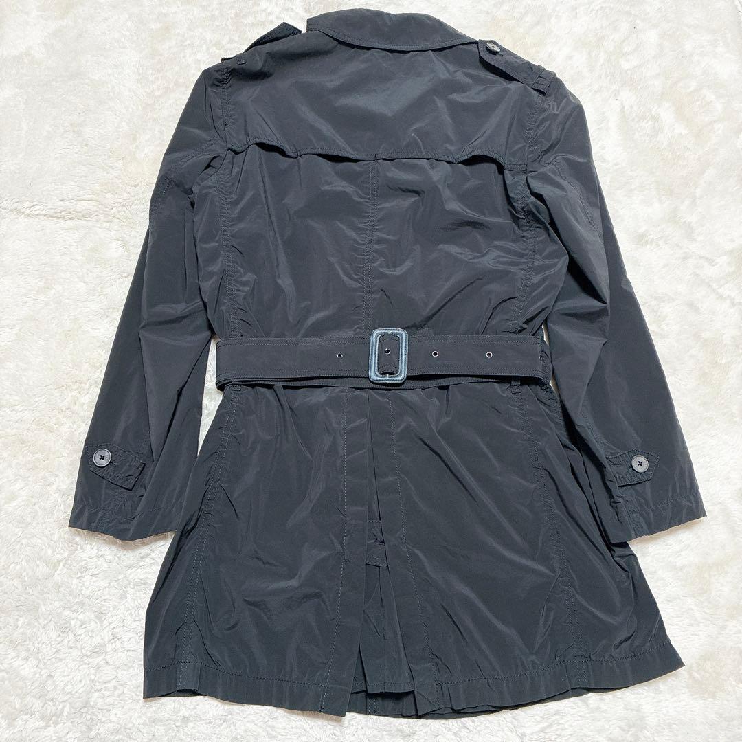 HERNO ヘルノ　黒 ダブルブレスト トレンチコート　光沢　46 ブラック