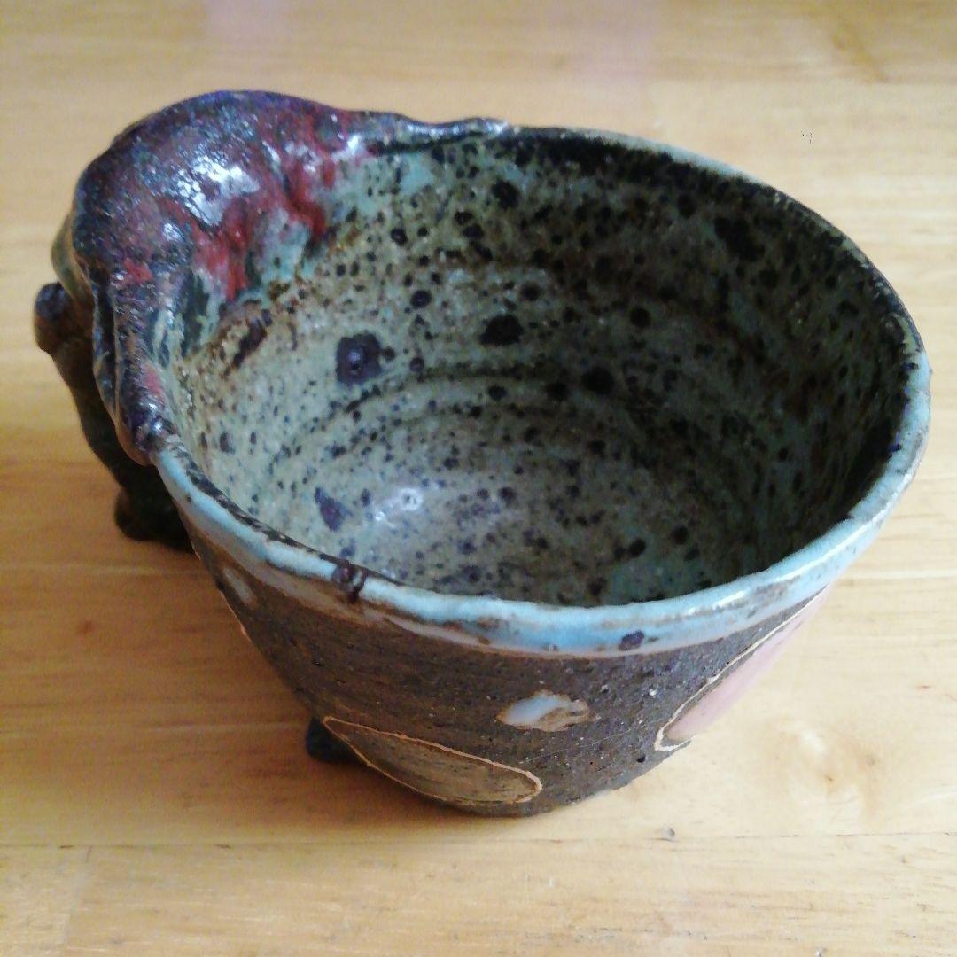 唯一希少。アラヤマ　ヒロフミ作　イナバウアーシリーズ動物形陶器カップ