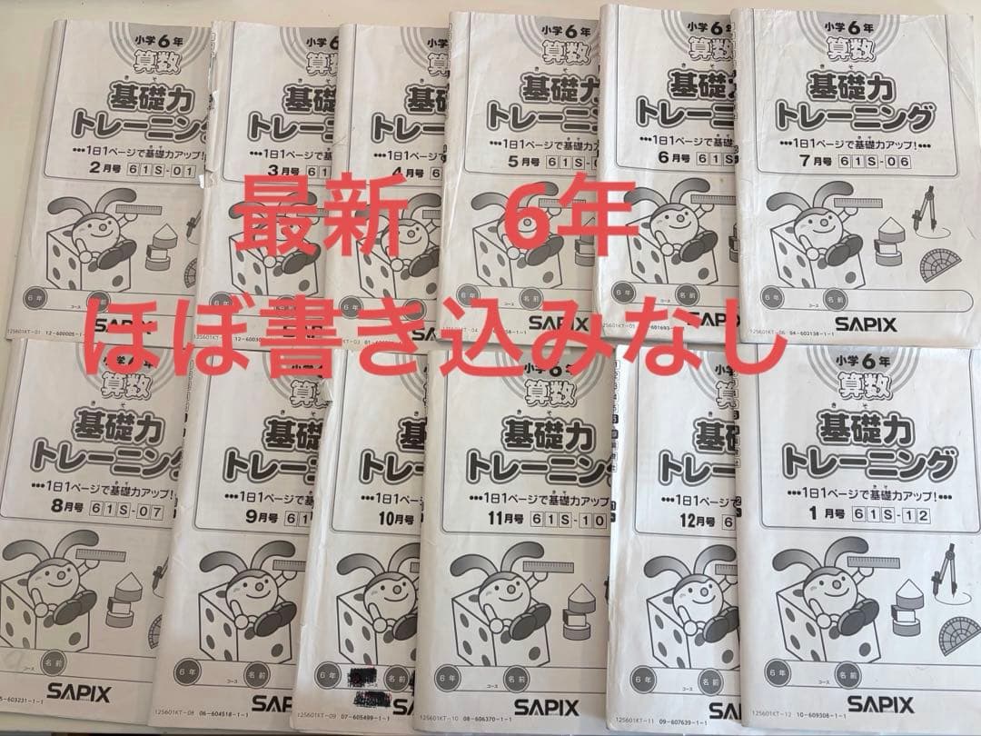 【最新】6年　SAPIX 基礎力トレーニング 2026受験12冊　基礎トレ