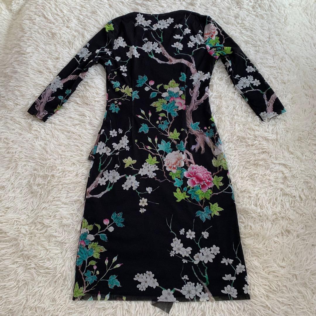 ★美品★VIVIENNE TAM オリエンタル花柄 長袖ワンピース