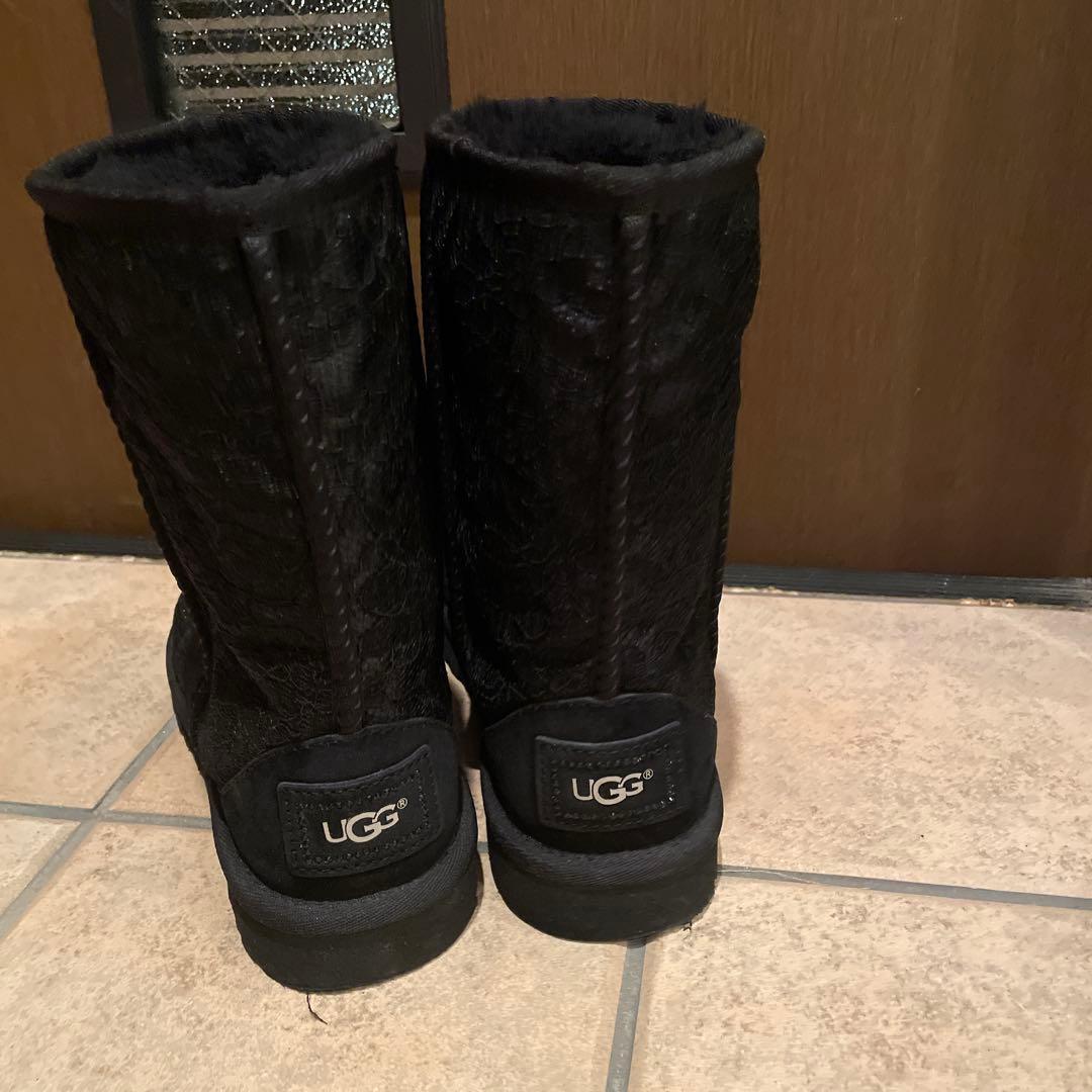 UGG ブラック レースムートンブーツ