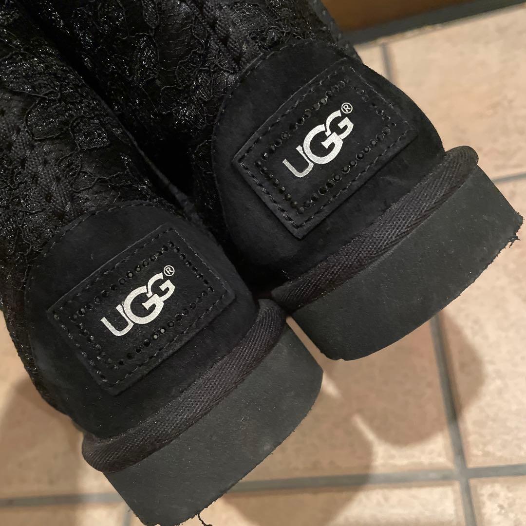 UGG ブラック レースムートンブーツ