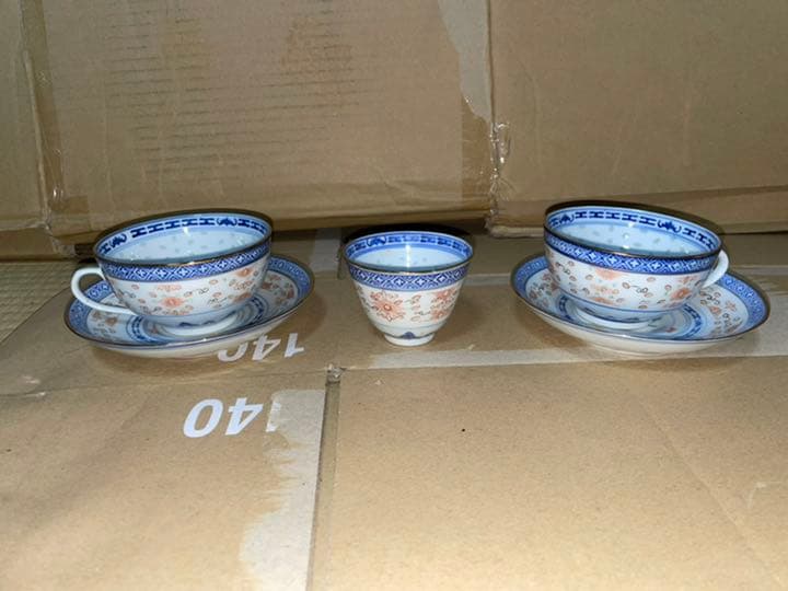 玩玉　中国　カップ　ソーサー　湯呑み　茶器　景徳鎮