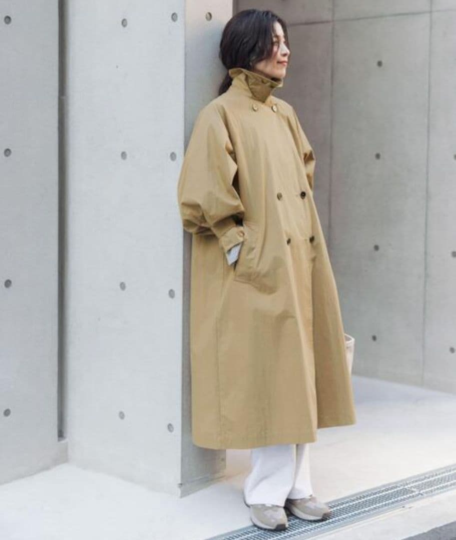 URBAN RESEARCH DOORS 袖ボリュームスタンドコート ベージュ