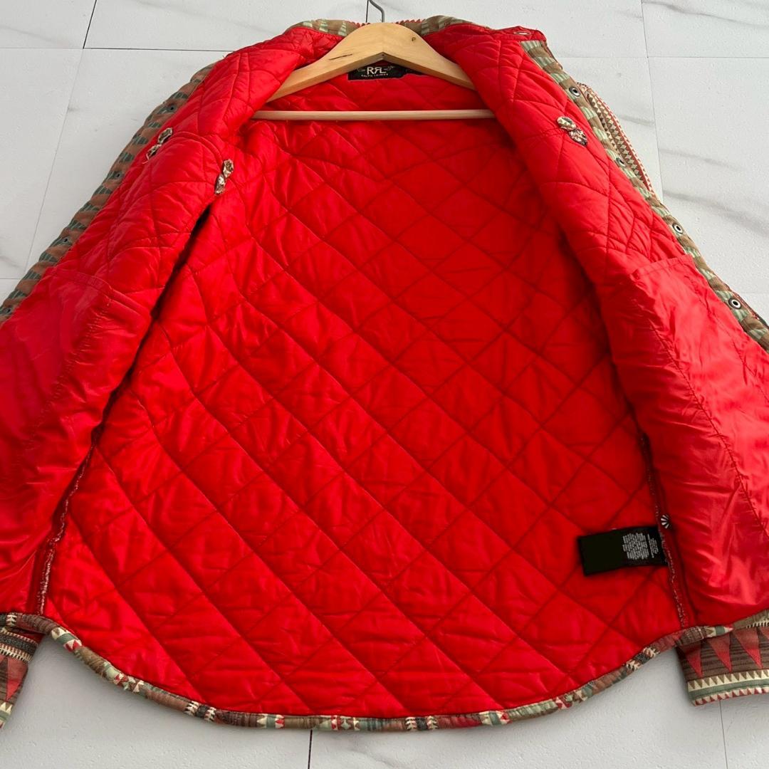 希少　RRL ダブルアールエル　ネイティブ柄　キルティングシャツ　コンチョボタン