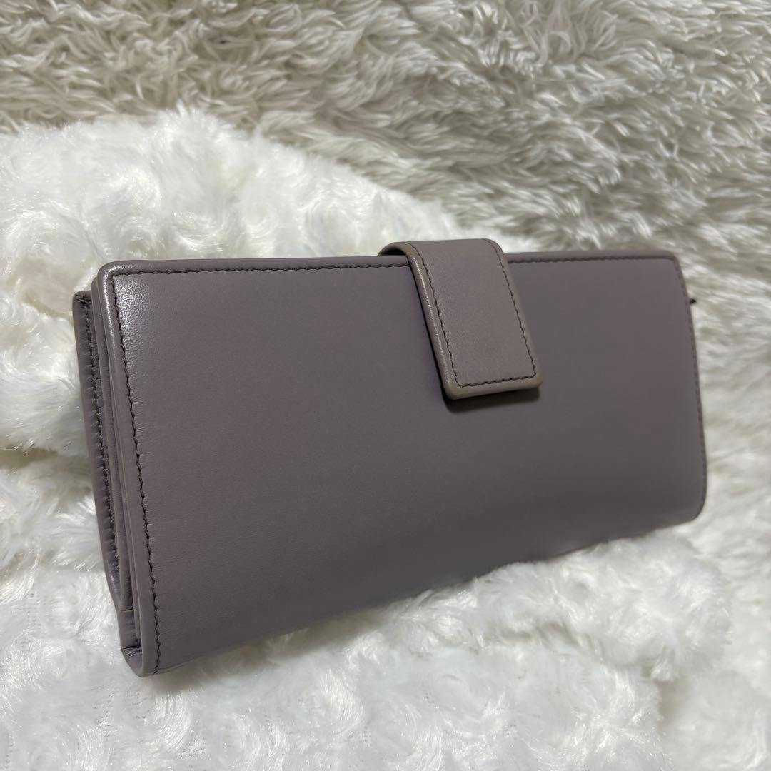 【希少】グッチ インターロッキング 二つ折り 長財布 ゴールド金具 グレージュ