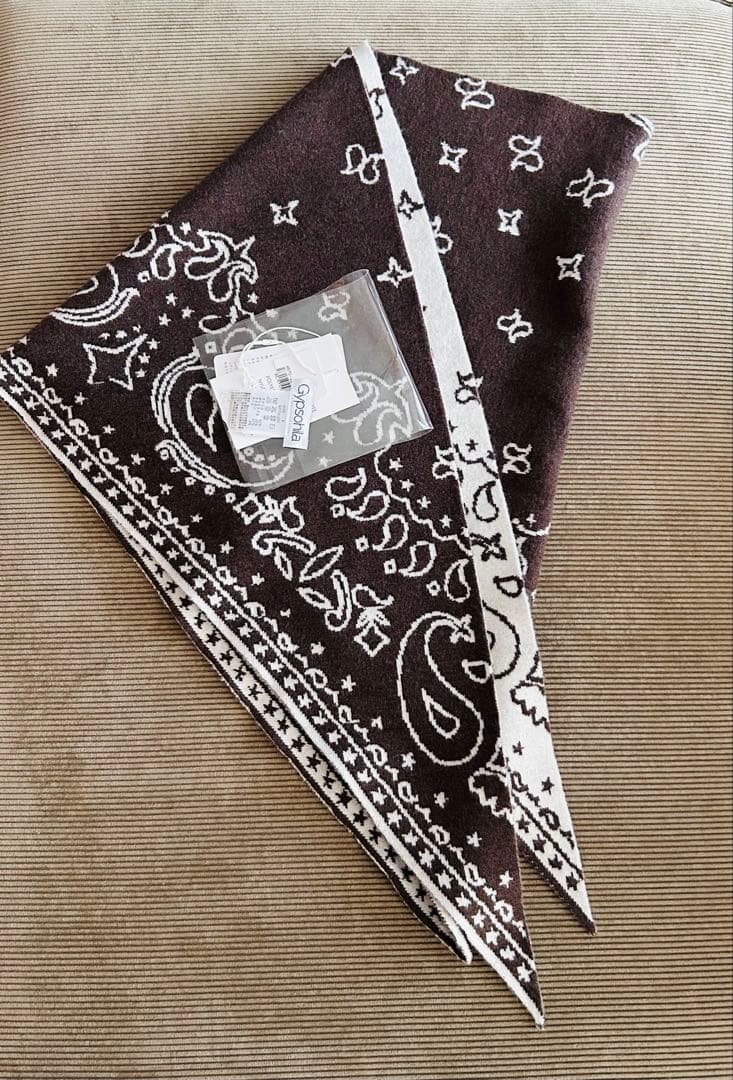 ジプソフィア gypsohila ストール ニット ペイズリー ブラウン正規品❗️