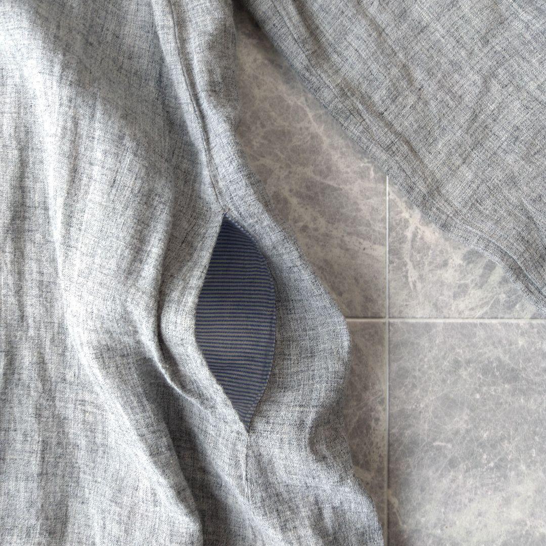 114 パラスパレス 麻 リネン100% ワンピースコート グレー ゆったり