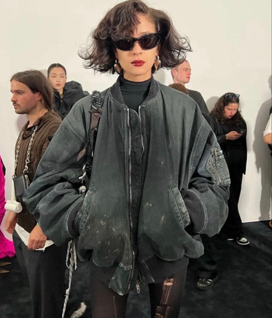 ジャケット・アウター balenciaga denim bomber jacket xs