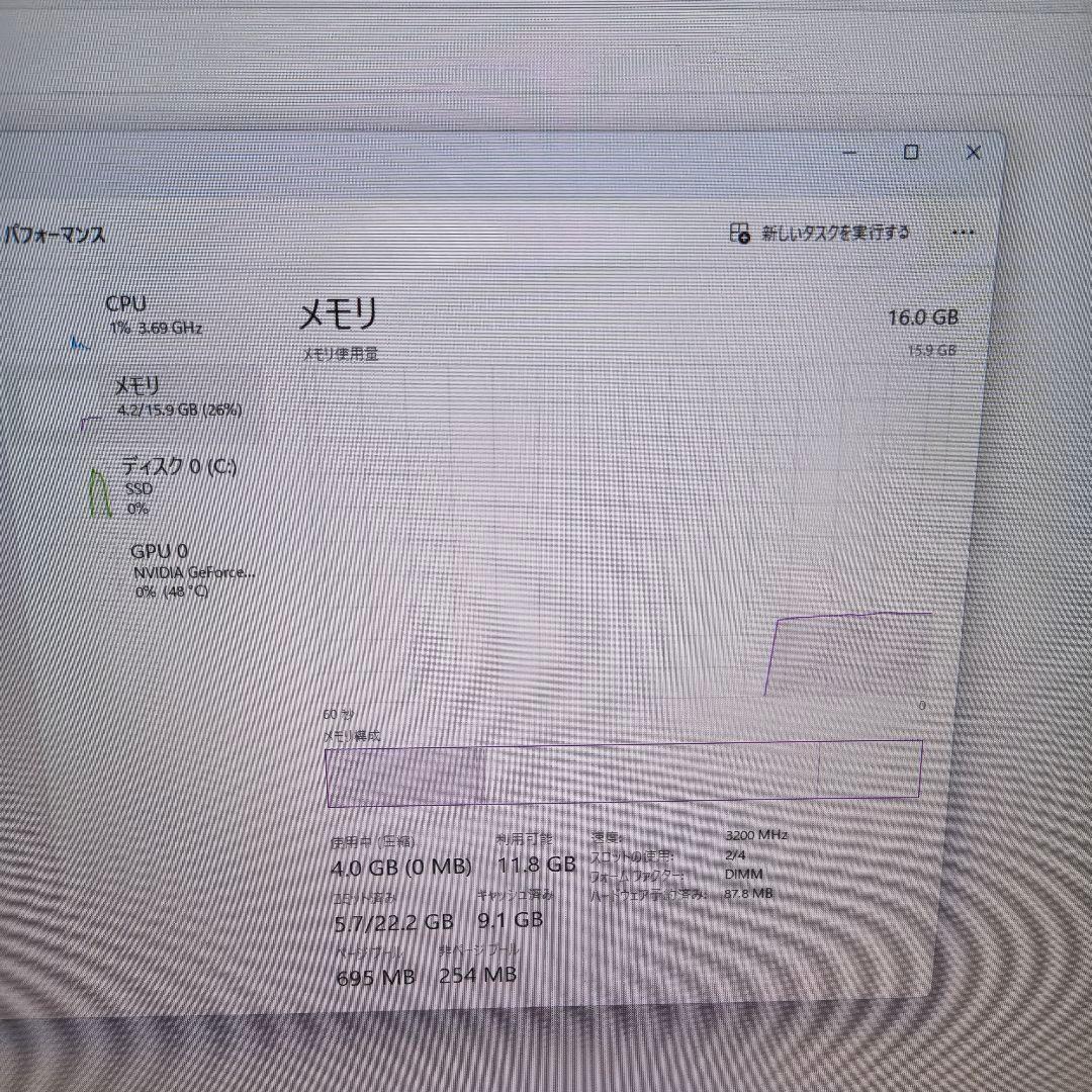 デスクトップPC用メモリ DDR4-3200 16GB (8GB×2枚)