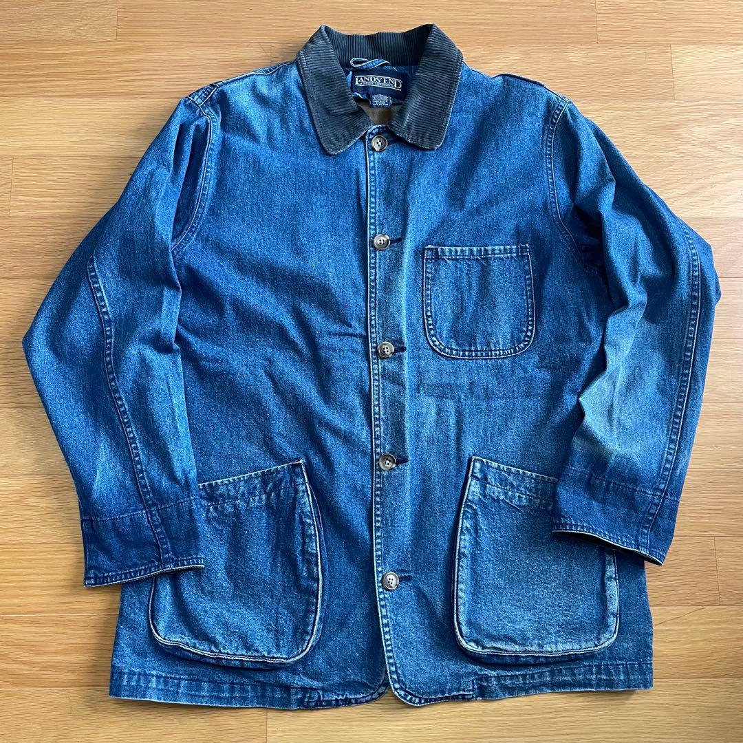 90s LANDS END デニム ハンティングジャケット ビンテージ USA製