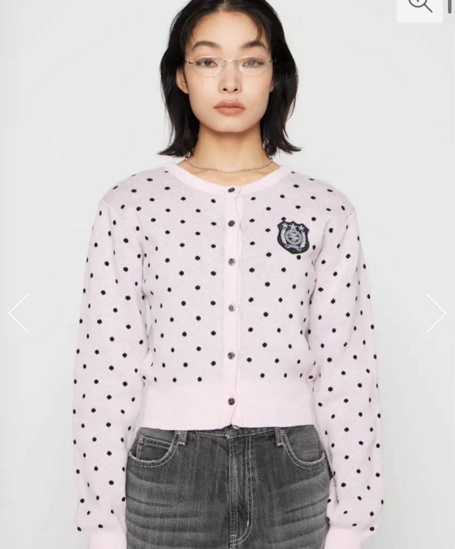 laguagem WAPPEN DOT CROPPED カーディガン