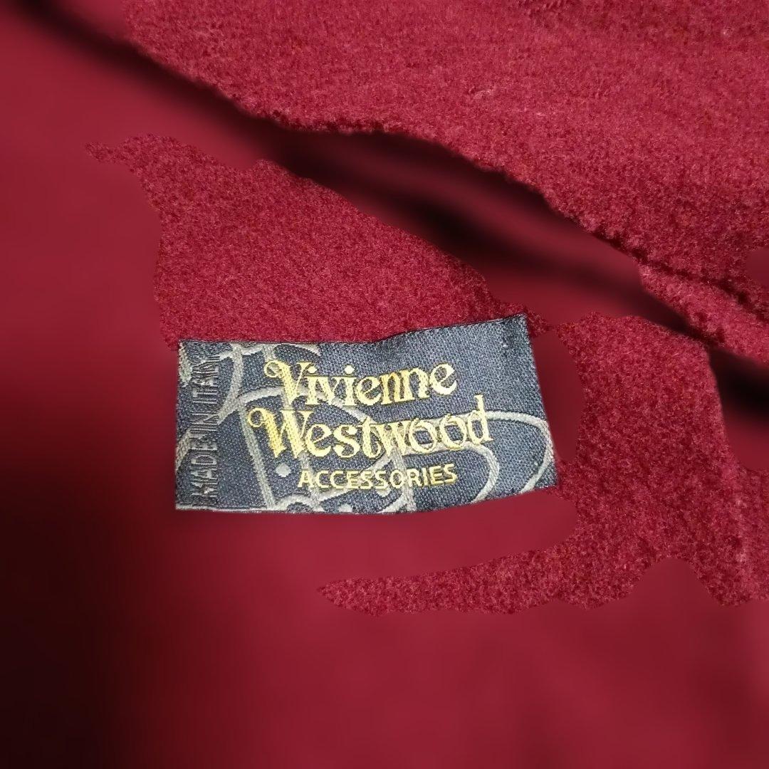 Vivienne Westwood バーガンディ マフラー フリンジ付き