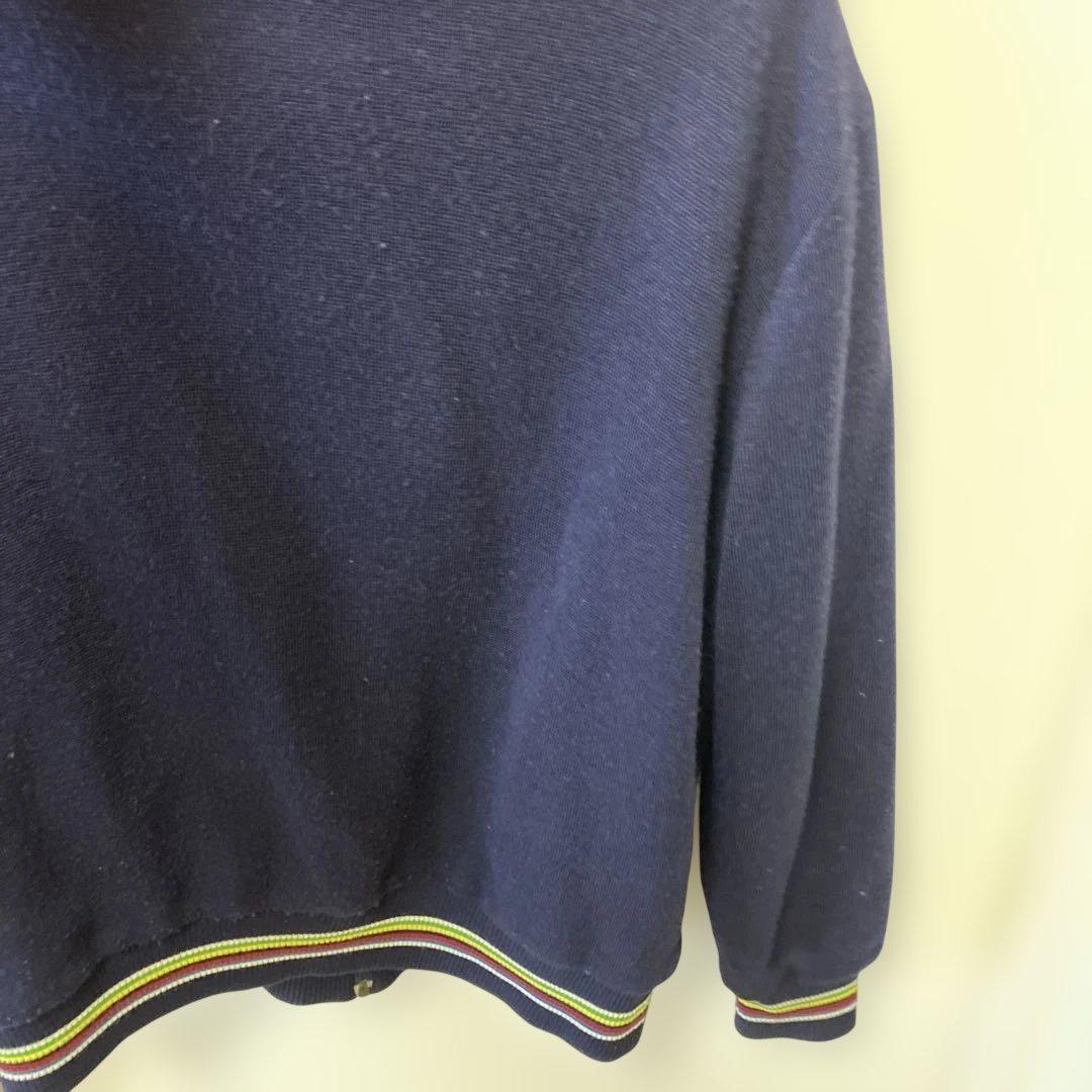 Supreme ネイビー ジャケットシュプリーム ジップアップL ネイビー リブ