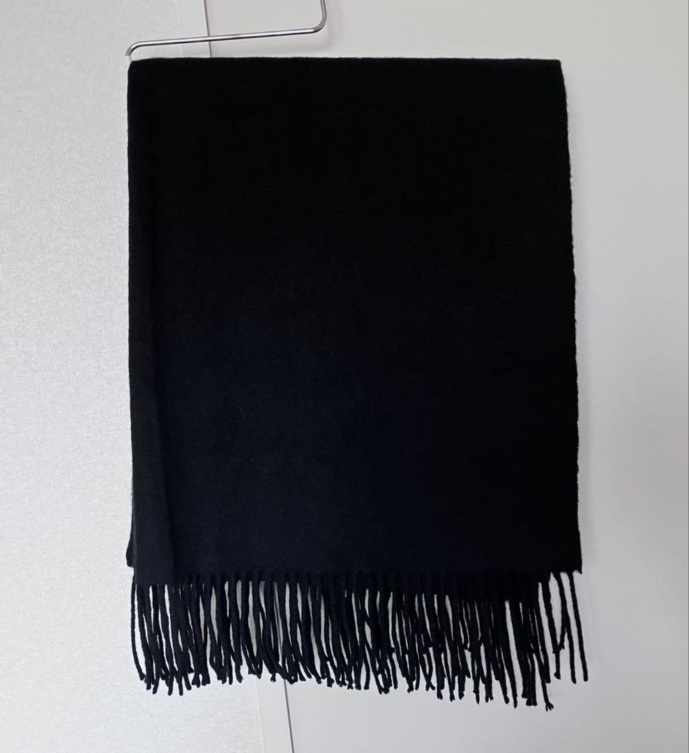 カシミヤ100%　ストール　黒　ブラック 大判 厚手　ショール　カシミア