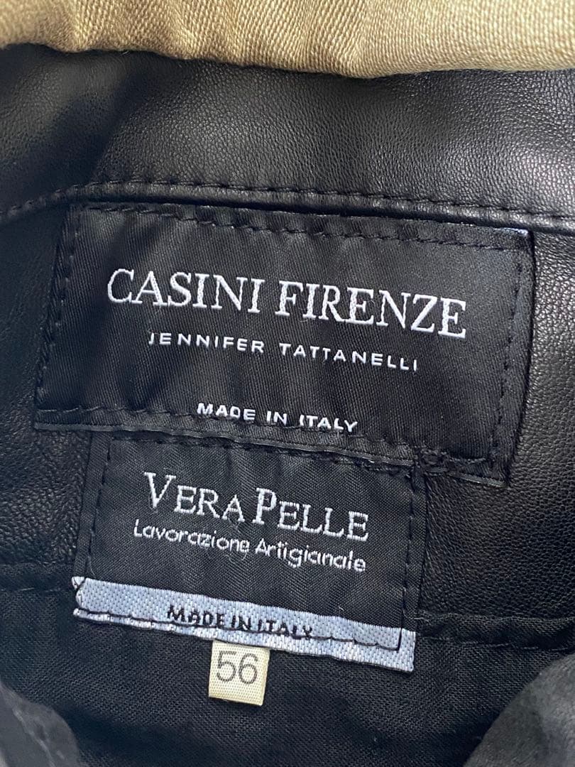 casini firenze italy製 本革 リバーシブルレザーコート