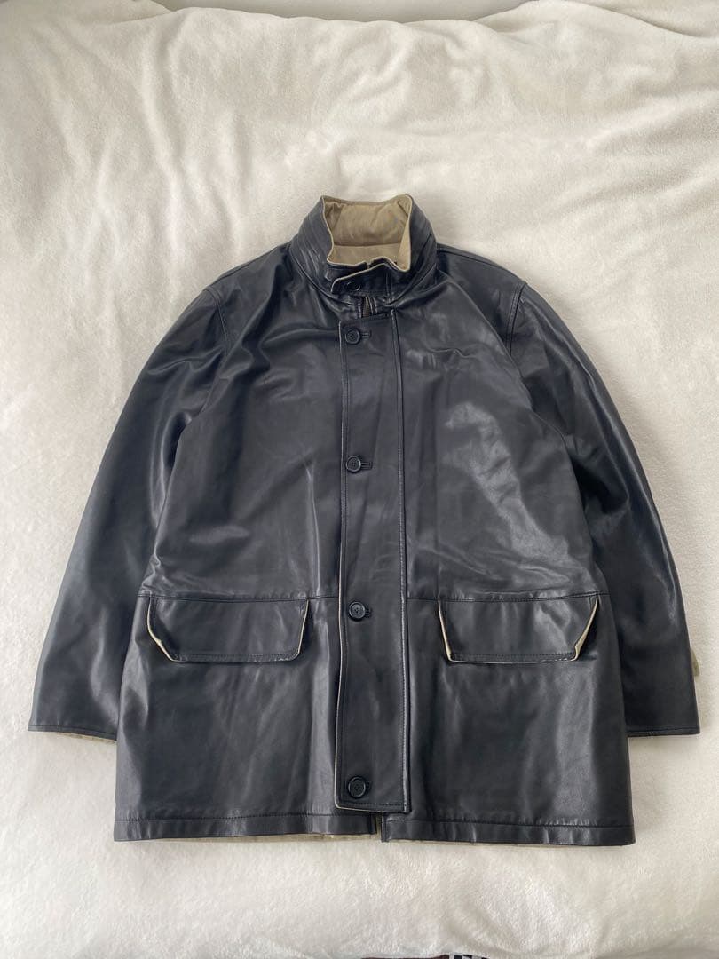 casini firenze italy製 本革 リバーシブルレザーコート