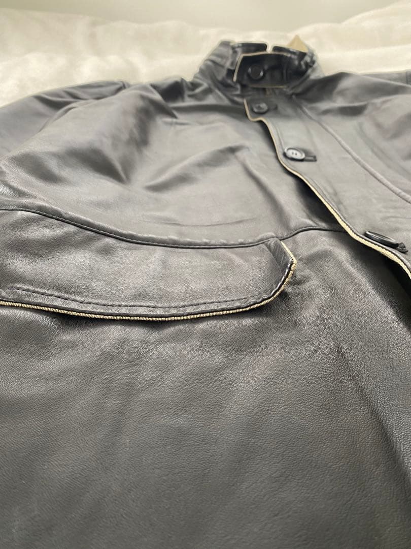 casini firenze italy製 本革 リバーシブルレザーコート