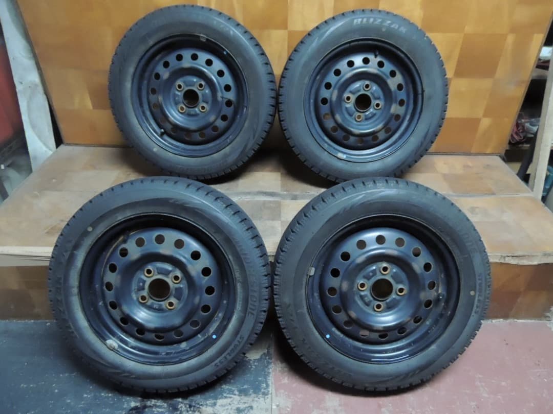 A6 155/65R14 75Q ブリヂストン スタッドレス ホイール付 4本