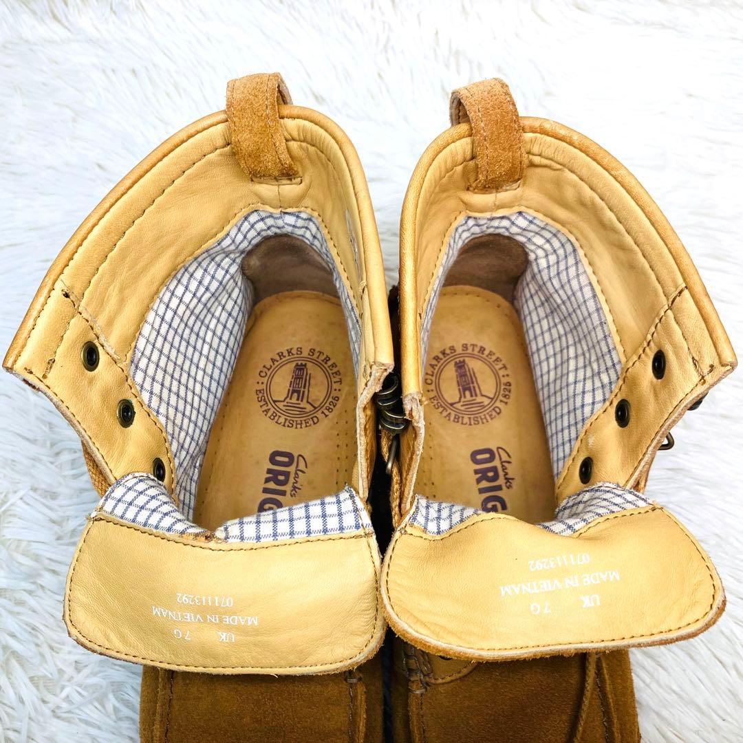 【希少美品】Clarks(UK7)ナタリー ブーツ　レースアップ 異素材サンド