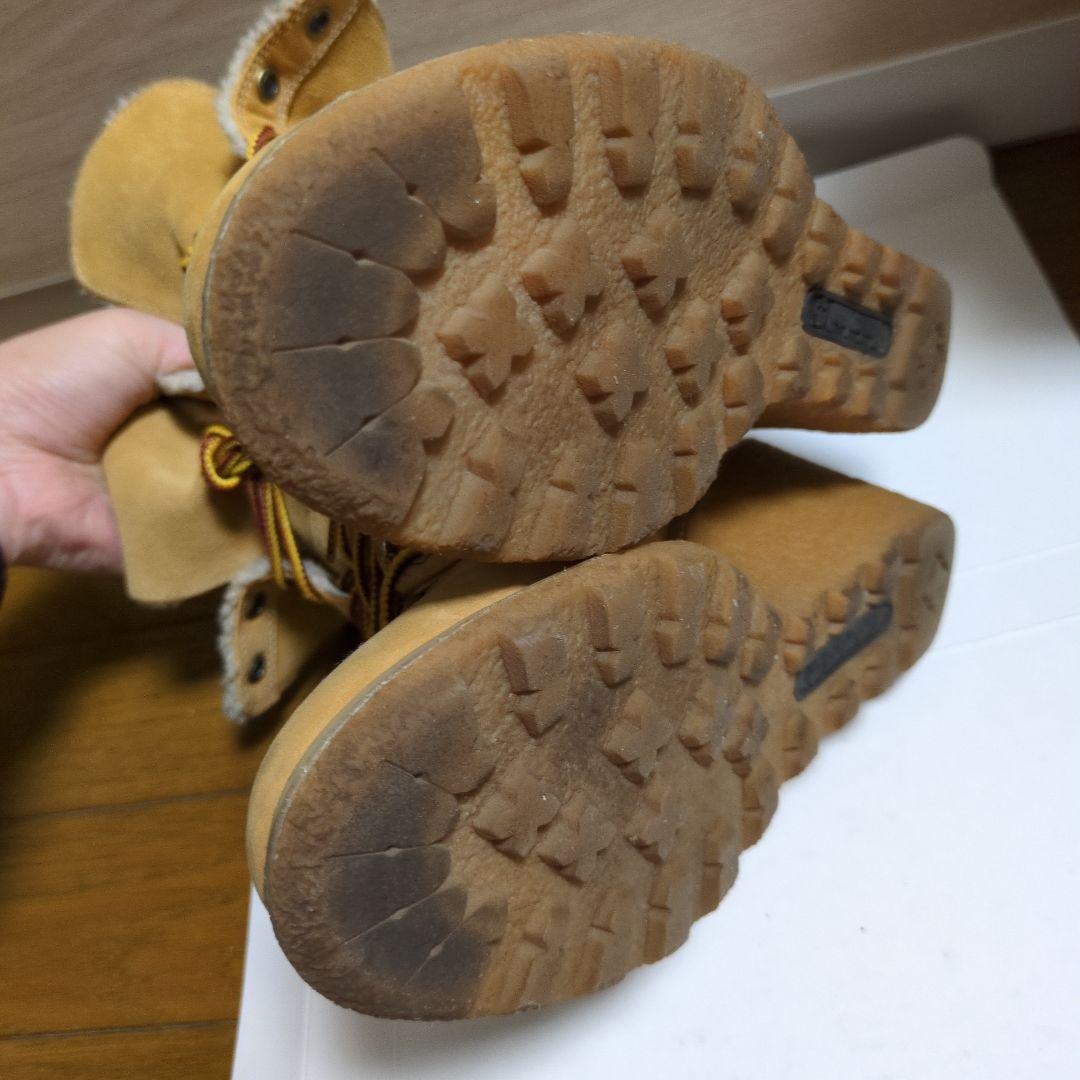 再値下　ティンバーランド 本革 ウェッジソール ボア 編み上げブーツ