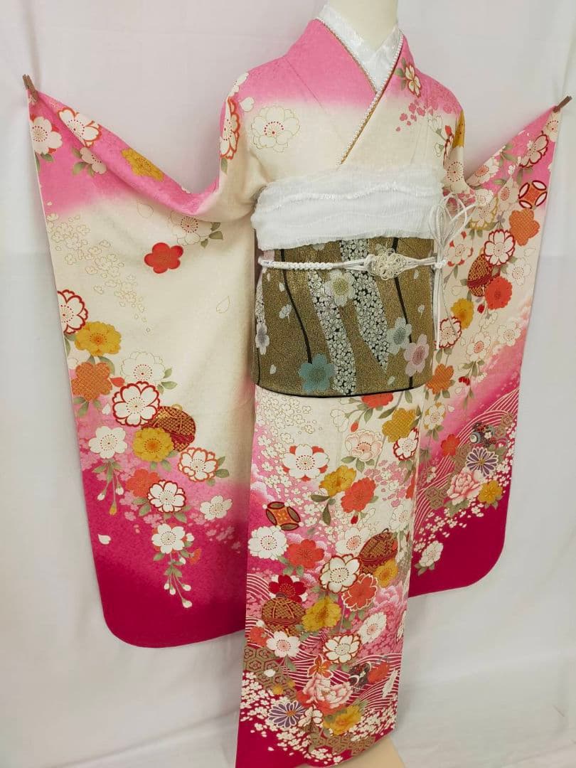 売約済み　★★正絹　振袖3点セット(振袖袋帯長襦袢)★★