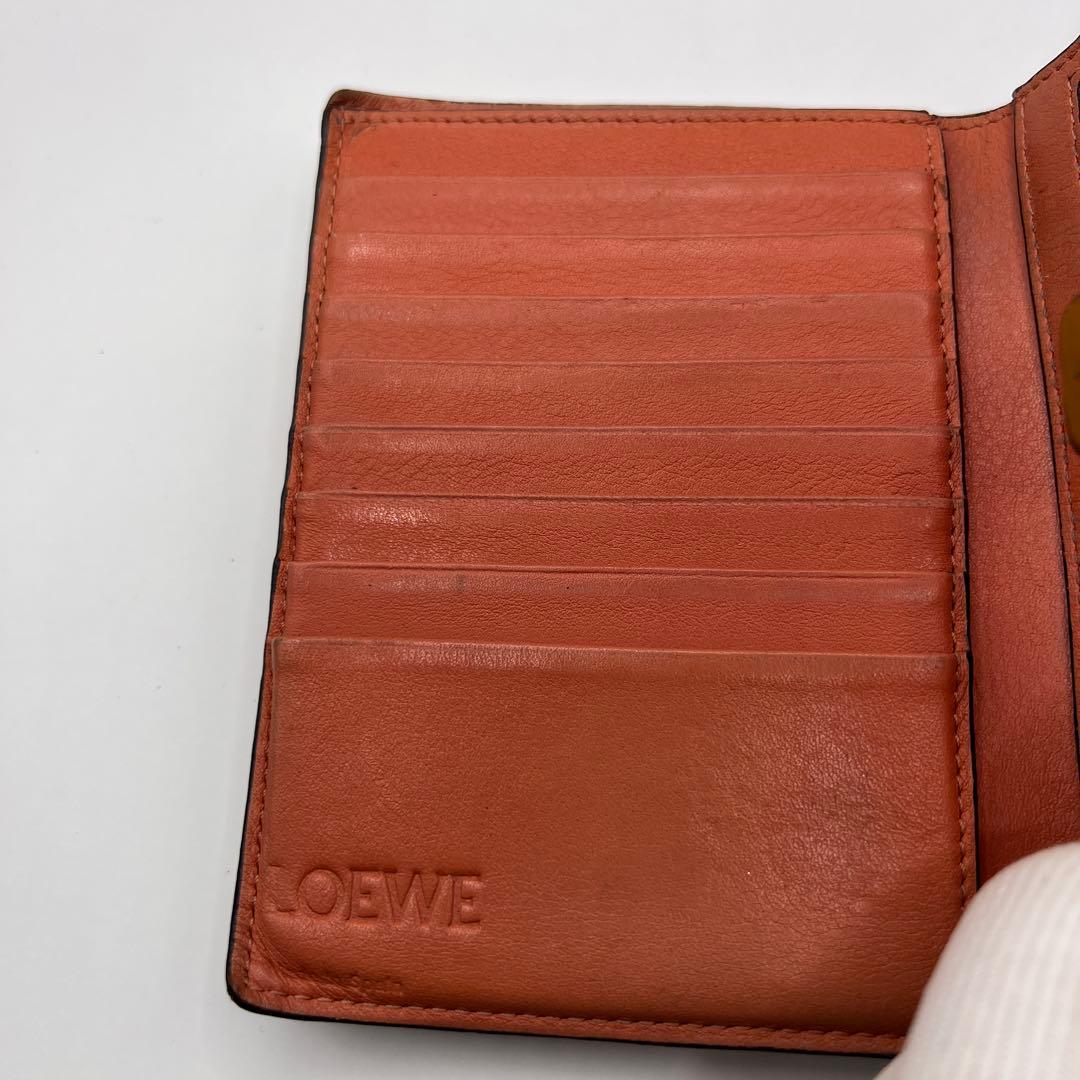 ✨美品✨ロエベ 二つ折り財布　パーティカルウォレット　アナグラム　スナップボタン