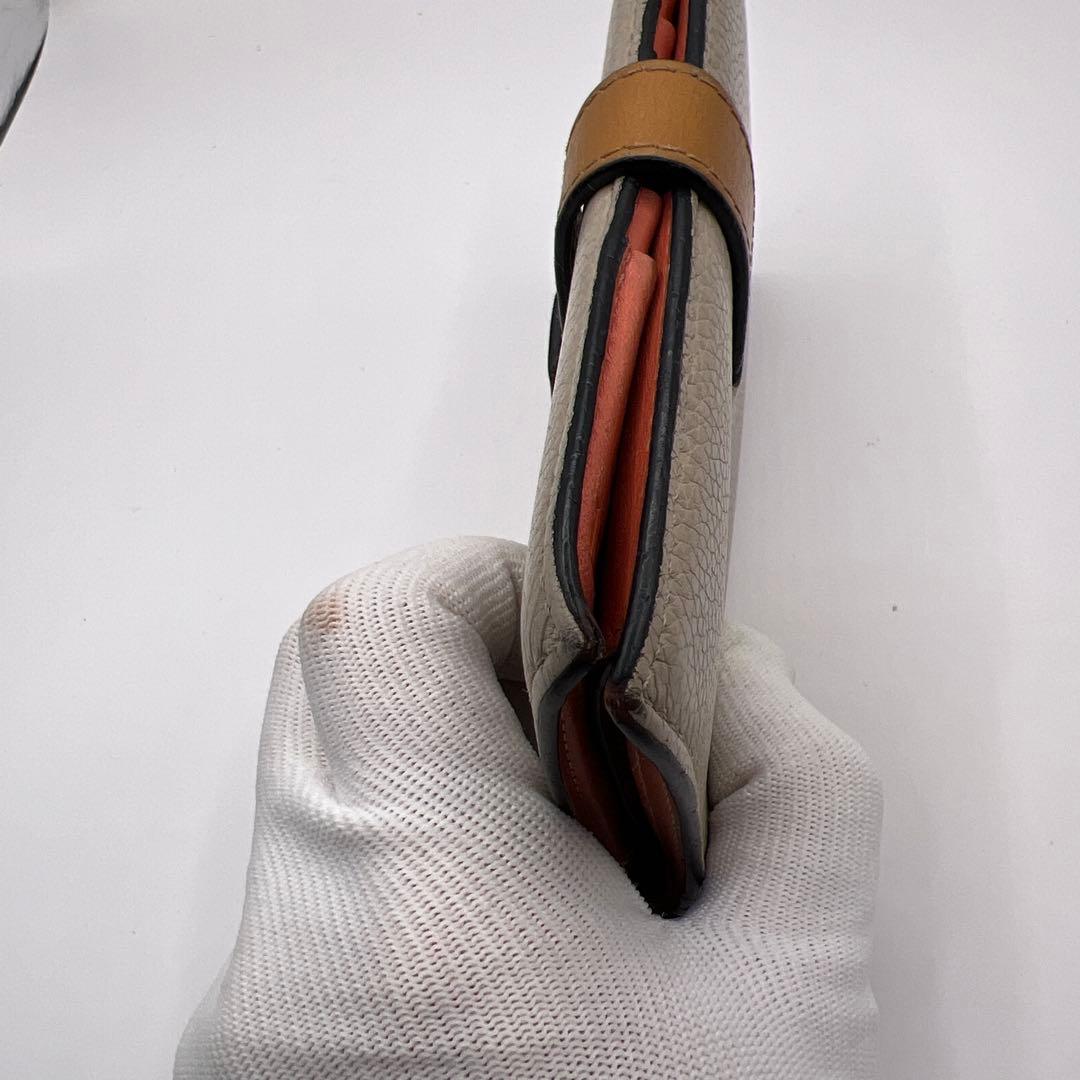 ✨美品✨ロエベ 二つ折り財布　パーティカルウォレット　アナグラム　スナップボタン