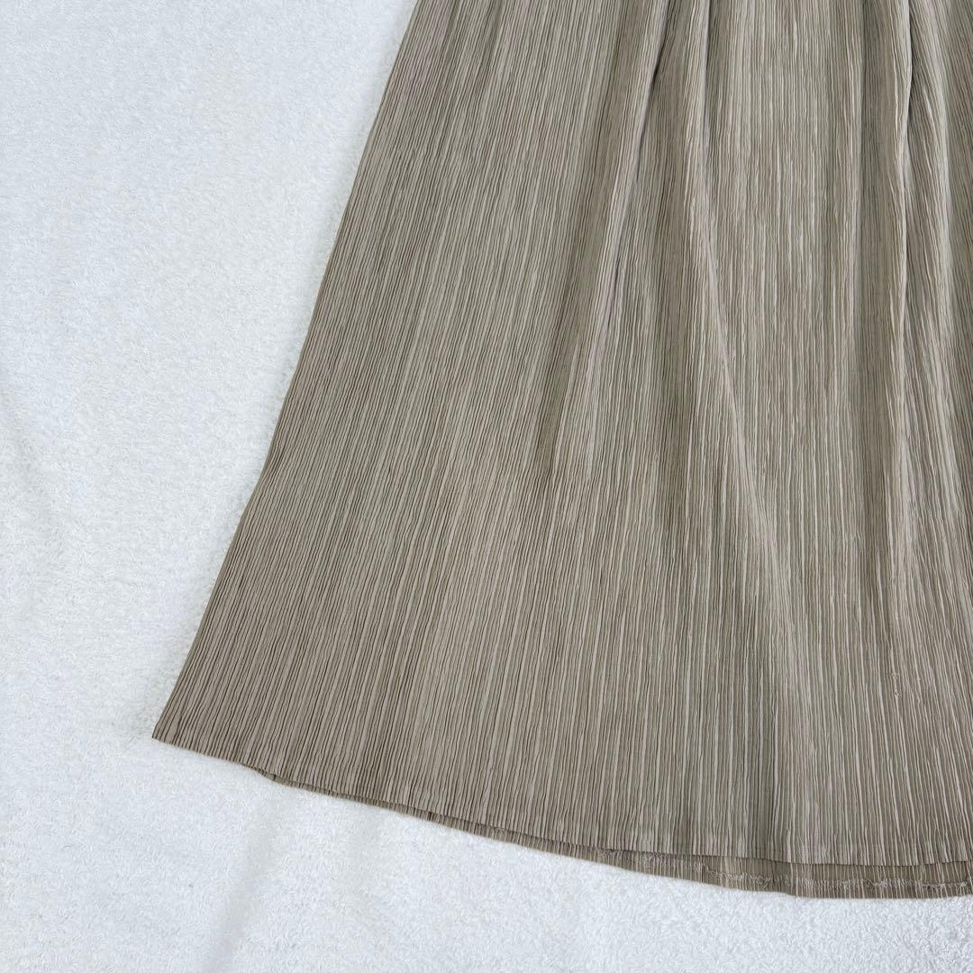 イッセイミヤケ プリーツロングスカート ベージュ