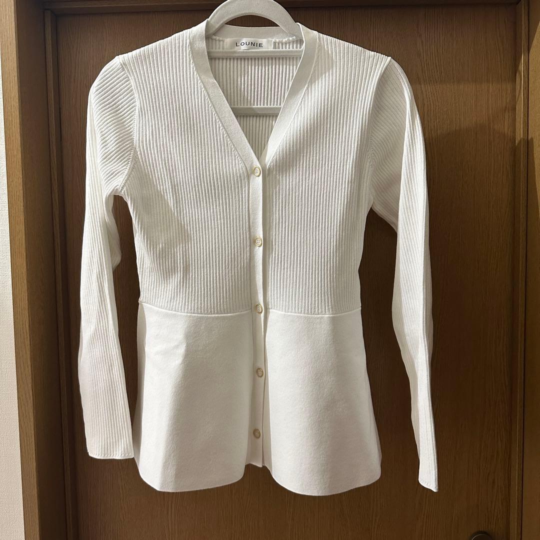 LOUNIE V ネックペプラムニットカーディガン　新品　26SS