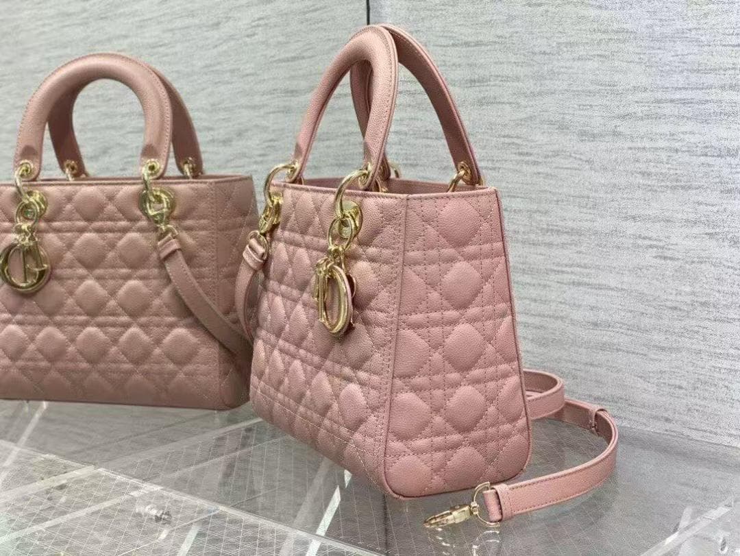 Dior ◆断捨離◆ピンク キルティング ハンドバッグ