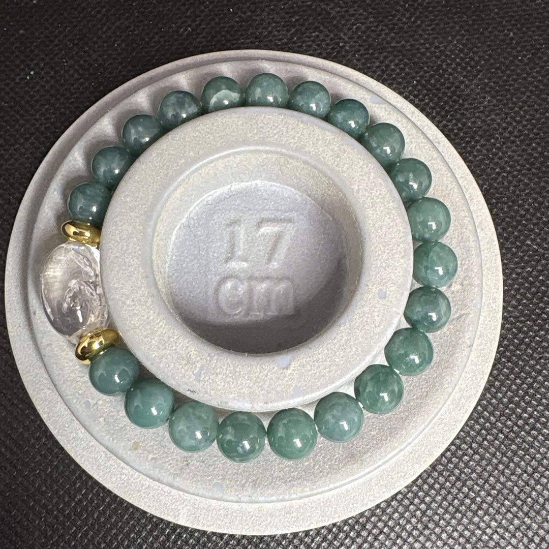 ＊みだきゆ様＊水入水晶　虹入　グアテマラ翡翠　ブレスレット