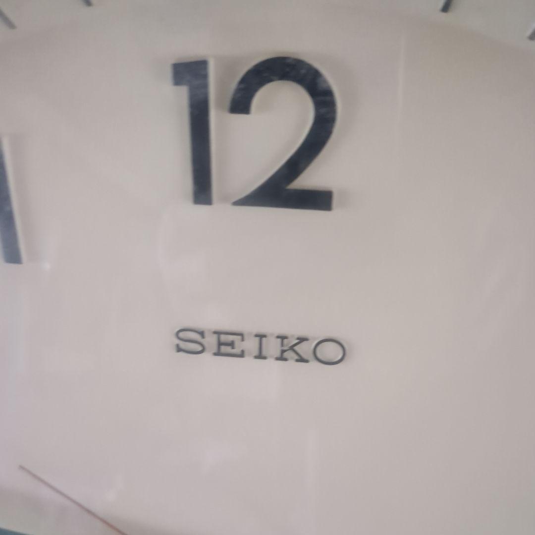 【36㌢】昭和レトロ　SEIKO アナログ掛時計 クリーム色 　ビンテージ時計