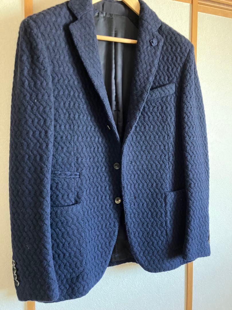 LARDINI ケーブル編テーラードジャケット 52