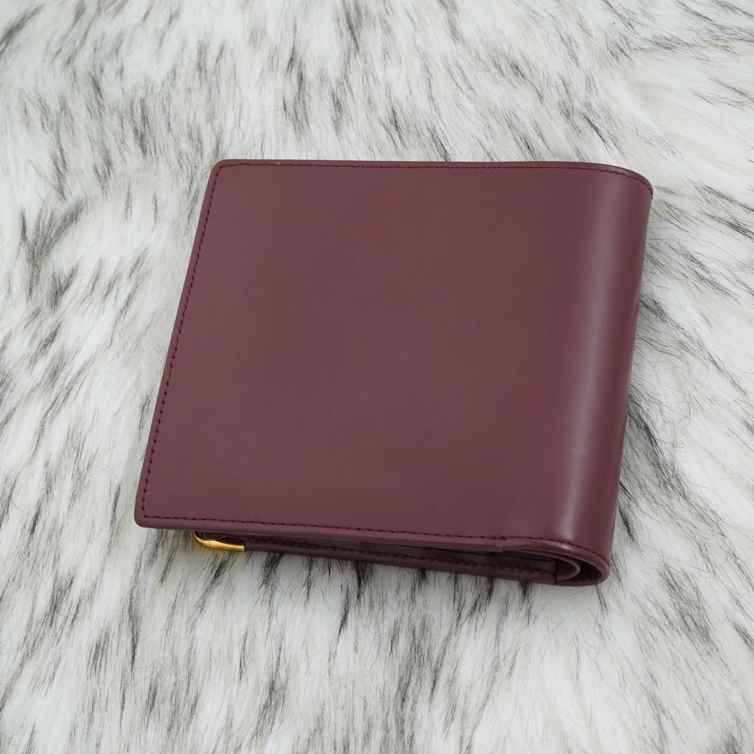 未使用品　Cartier カルティエ　二つ折り財布　マストライン　ボルドー