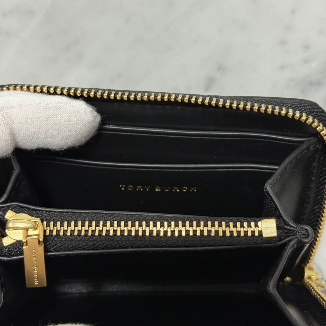 Tory Burch トリーバーチ 二つ折り財布 ジップ キルティング 黒