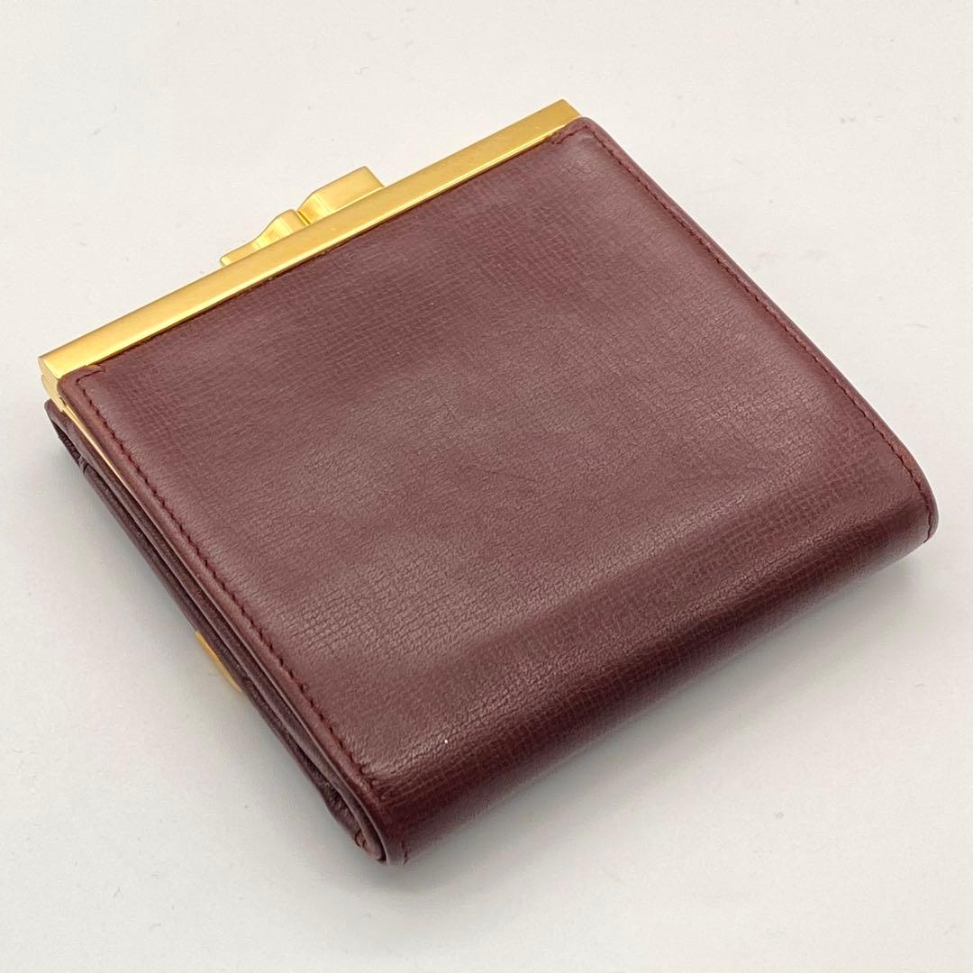 Cartier・カルティエ・三つ折り財布・マストライン・Wホック・ボルドー