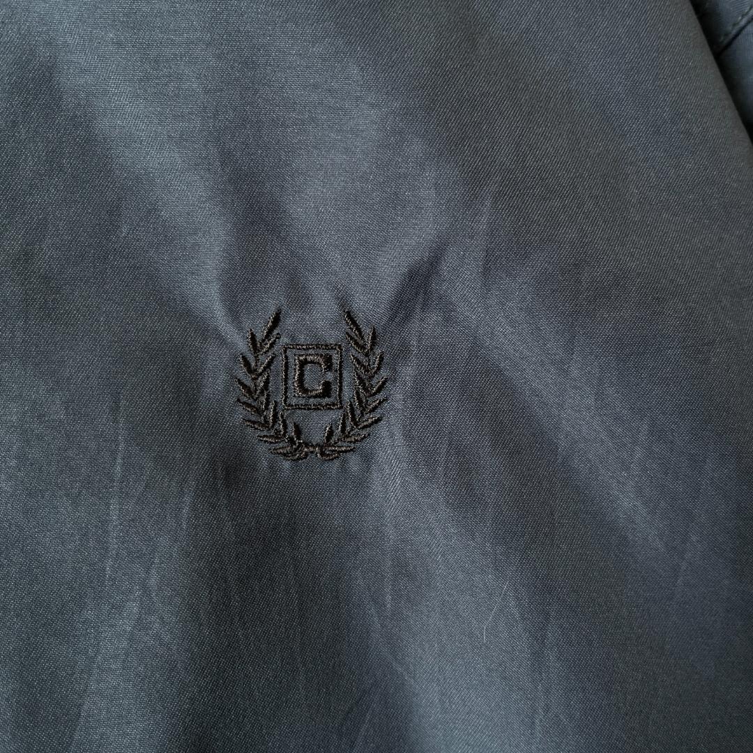 00s CHAPS スイングトップ 刺繍ロゴ 紺 3XL A761 裏地チェック
