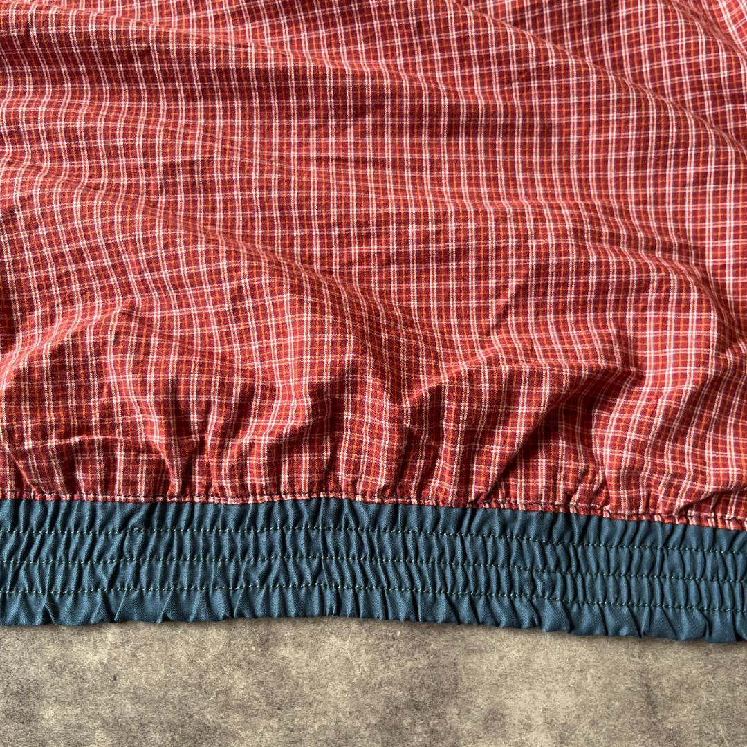 00s CHAPS スイングトップ 刺繍ロゴ 紺 3XL A761 裏地チェック