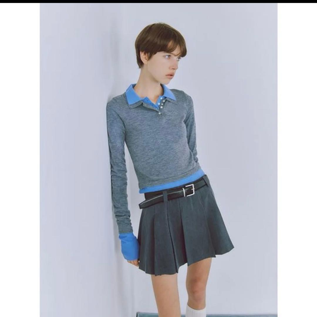 SNIDEL Sustainableレイヤードポロニットプルオーバー