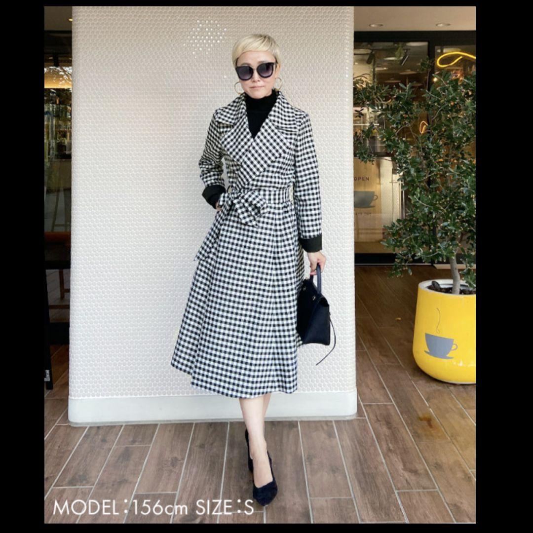 極美品 JENNE ジェンヌ ライナー付きチェックトレンチコート Ｍサイズ