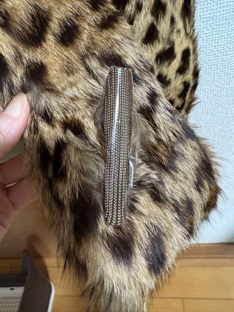 ヒョウ柄ファー マフラー クリップ付き【2個セット】